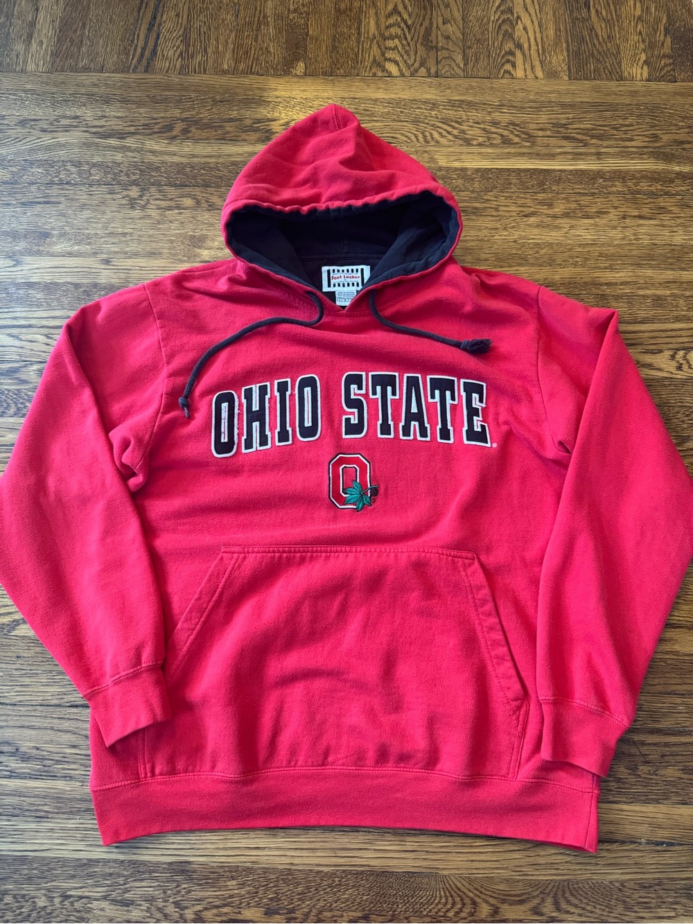 Ohio State Buckeyes Vintage (FOOTLOCKER)  Red Hooded Sweatshirt EMBROIDERED